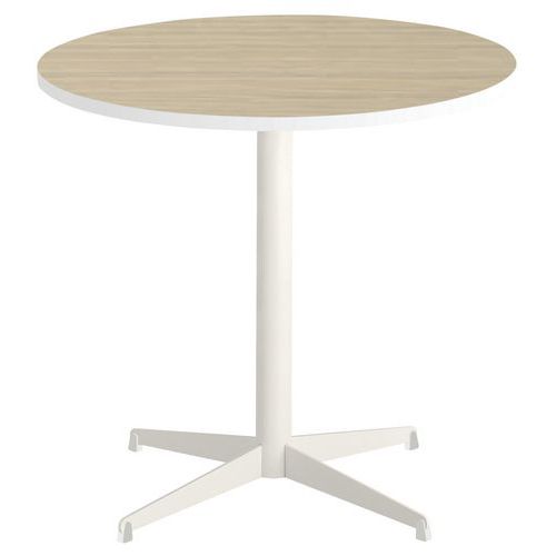 Table Tamaris Ø 80 Pl.chêne Nat./blanc Piet.blanc/blanc