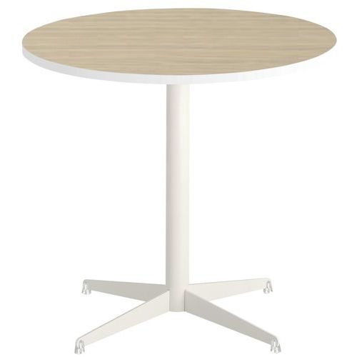 Table Tamaris Ø 80 Pl.chêne Nat./blanc Piet.blanc/transp.