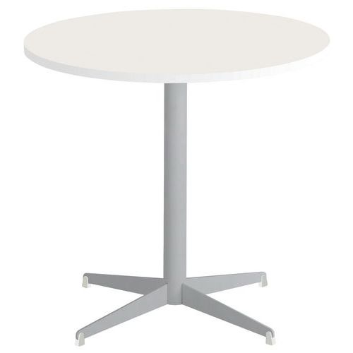 Table Tamaris Ø 80 Pl.blanc/blanc Piet.argent/blanc