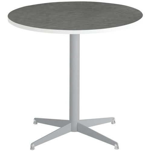 Table Tamaris Ø 80 Pl.métal Brossé/blanc Piet.argent/argent