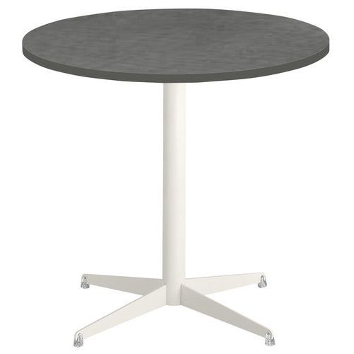 Table Tamaris Ø 80 Pl.métal Brossé/argile Piet.blanc/argent