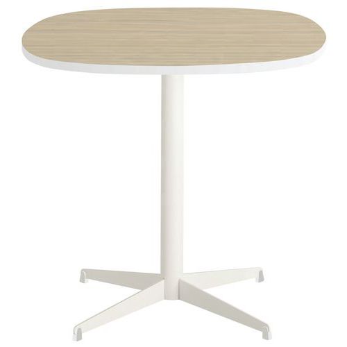 Table Tamaris 80 X 80 Pl.chêne Nat./blanc Piet.blanc/blanc