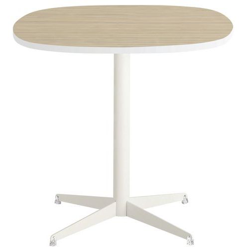 Table Tamaris 80 X 80 Pl.chêne Nat./blanc Piet.blanc/transp.