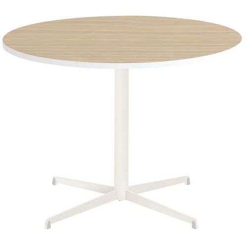 Table Tamaris Ø 100 Pl.chêne Nat./blanc Piet.blanc/blanc