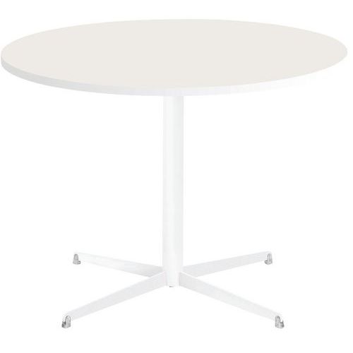 Table Tamaris Ø 100 Pl.blanc/blanc Piet.blanc/argent