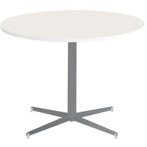 Table Tamaris Ø 100 Pl.blanc/blanc Piet.argent/blanc