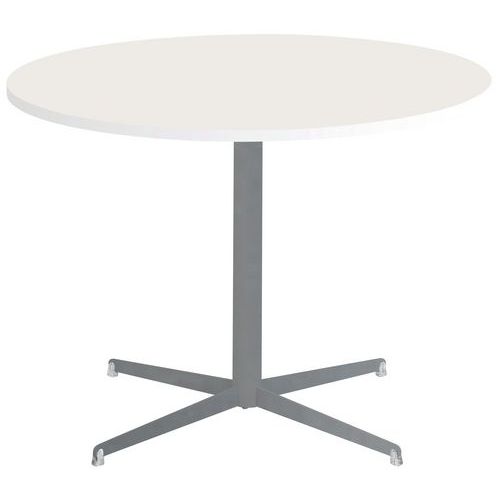 Table Tamaris Ø 100 Pl.blanc/blanc Piet.argent/argent