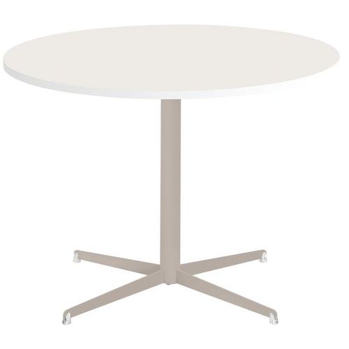 Table Tamaris Ø 100 Pl.blanc/blanc Piet.sable/transp.
