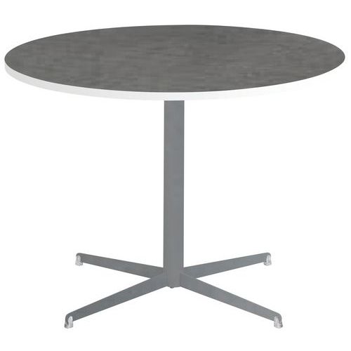 Table Tamaris Ø 100 Pl.métal Brossé/blanc Piet.argent/argent