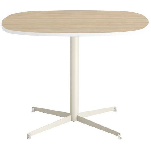 Table Tamaris Pl.chêne Nat./blanc Piet.blanc/transp.