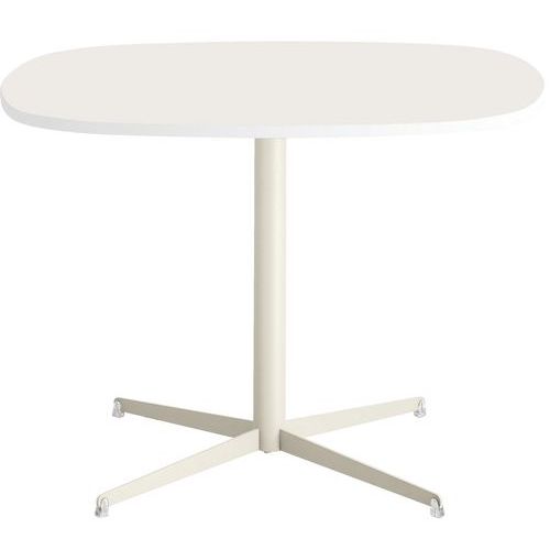 Table Tamaris 100x100 Pl.blanc/blanc Piet.blanc/transp.