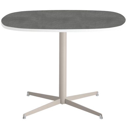 Table Tamaris 100 X 100 Pl.métal Brossé/blanc Piet.sable