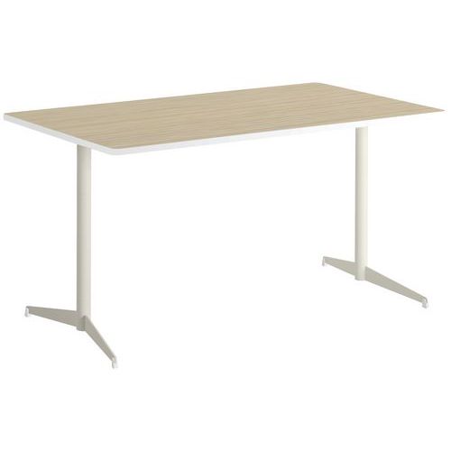 Table Tamaris 120 X 80 Pl.chêne Nat./blanc Piet.blanc/blanc