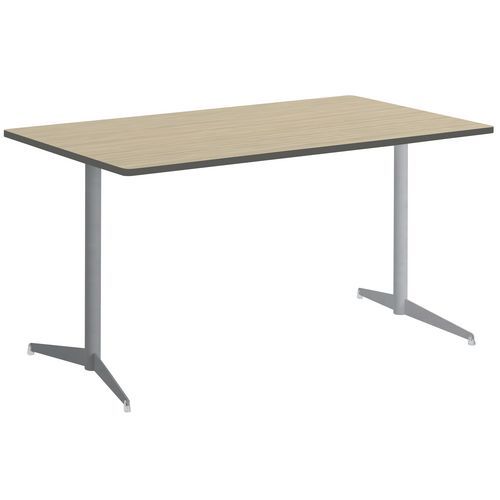 Table Tamaris 120x80 Pl.chêne Nat./argile Piet.argent/argent
