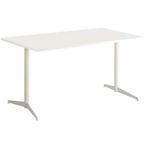 Table Tamaris 120 X 80 Pl.blanc/blanc Piet.blanc/argent