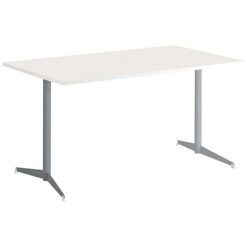 Table Tamaris 120 X 80 Pl.blanc/blanc Piet.argent/blanc