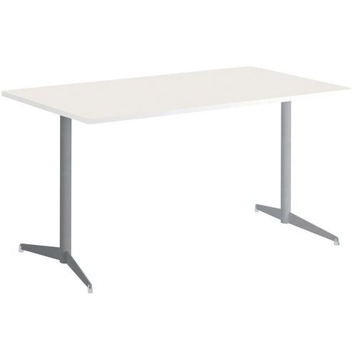 Table Tamaris 120 X 80 Pl.blanc/blanc Piet.argent/argent