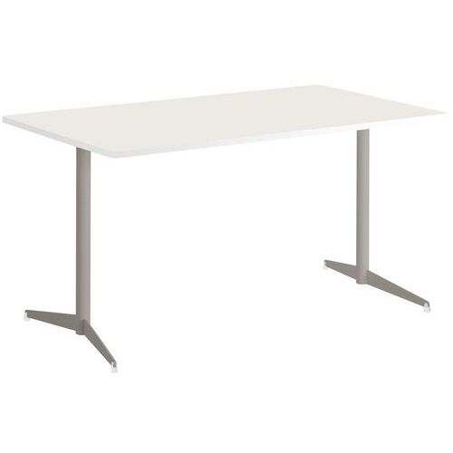Table Tamaris 120 X 80 Pl.blanc/blanc Piet.sable/transp.