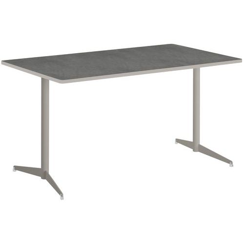 Table Tamaris 120x80 Pl.métal Brossé/sable Piet.sable/argent