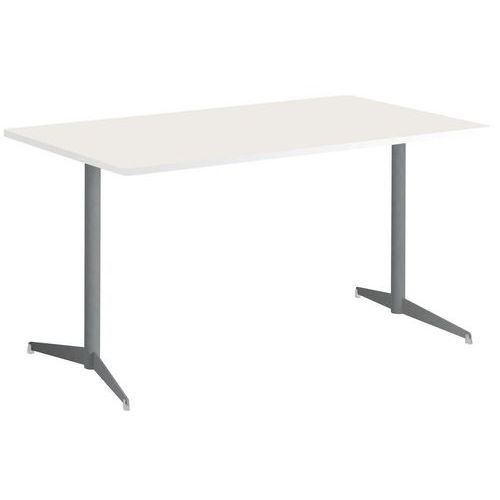 Table Tamaris 140 X 80 Pl.blanc/blanc Piet.argent/argent