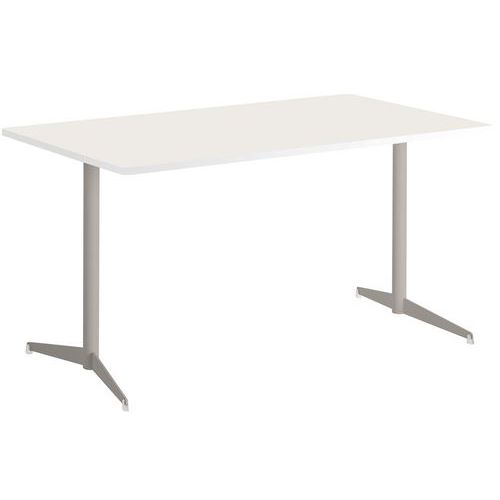Table Tamaris 140 X 80 Pl.blanc/blanc Piet.sable/transp.