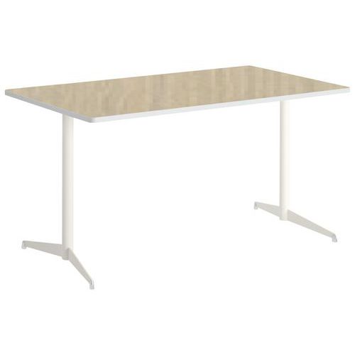 Table Tamaris 160 X 80 Pl.chêne Nat./blanc Piet.blanc/blanc