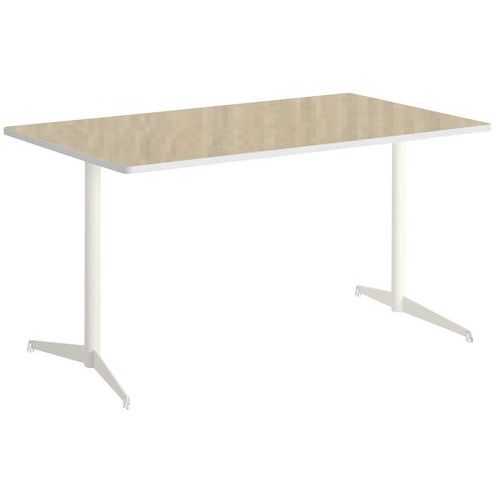 Table Tamaris 160 X 80 Pl.chêne Nat./blanc Piet.blanc/transp