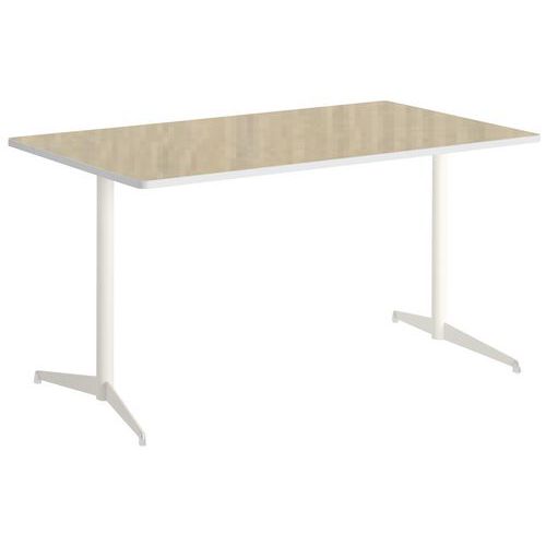 Table Tamaris 160x80 Pl.chêne Nat./argile Piet.argent/argent