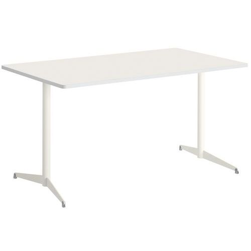 Table Tamaris 160 X 80 Pl.blanc/blanc Piet.blanc/argent