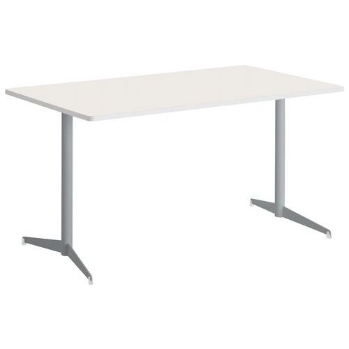 Table Tamaris 160 X 80 Pl.blanc/blanc Piet.argent/blanc