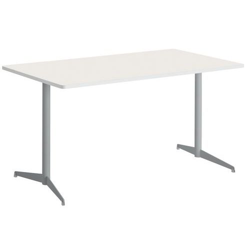 Table Tamaris 160 X 80 Pl.blanc/blanc Piet.argent/argent
