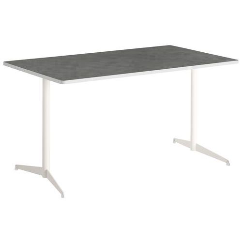 Table Tamaris 160x80 Pl.métal Brossé/blanc Piet.sable/blanc