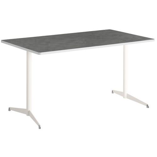 Table Tamaris 160x80 Pl.métal Brossé/blanc Piet.sable/argent