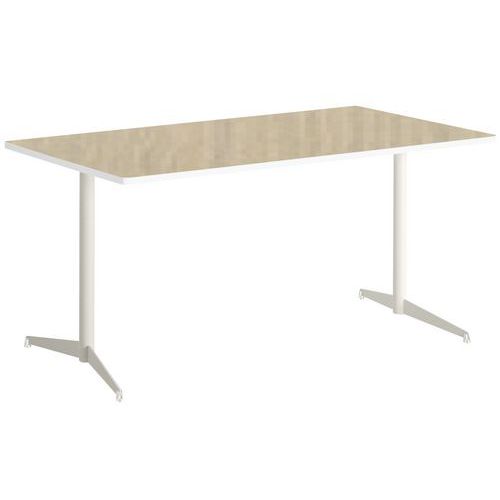 Table Tamaris 180 X 80 Pl.chêne Nat./blanc Piet.blanc/transp