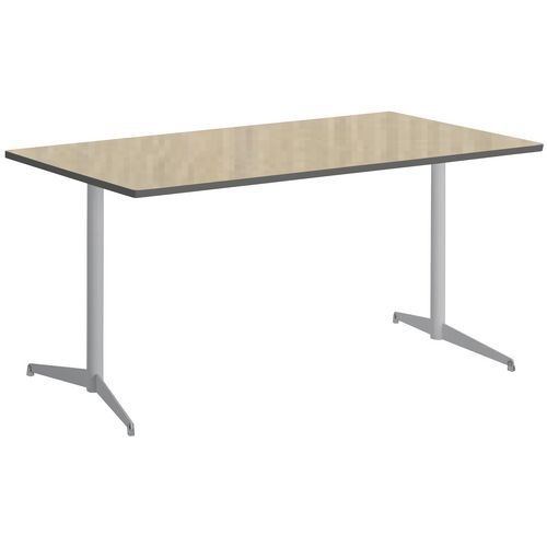 Table Tamaris 180x80 Pl.chêne Nat./argile Piet.argent/argent