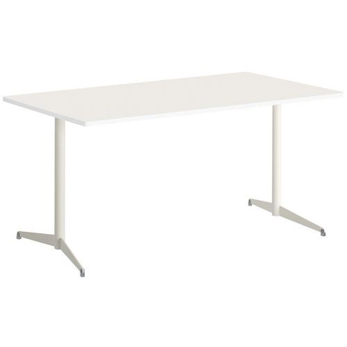 Table Tamaris 180 X 80 Pl.blanc/blanc Piet.blanc/argent