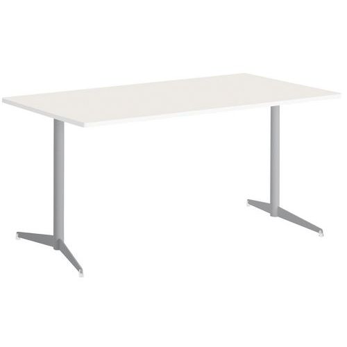 Table Tamaris 180 X 80 Pl.blanc/blanc Piet.argent/blanc