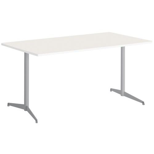 Table Tamaris 180 X 80 Pl.blanc/blanc Piet.argent/argent