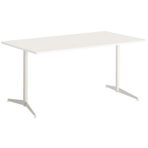 Table Tamaris 180 X 80 Pl.blanc/blanc Piet.sable/transp.