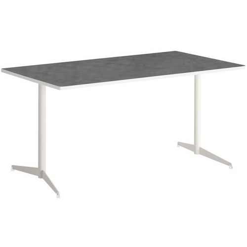 Table Tamaris 180x80 Pl.métal Brossé/blanc Piet.sable/blanc