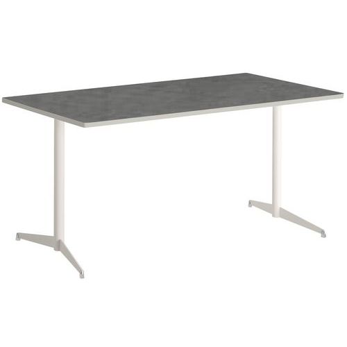 Table Tamaris 180x80 Pl.métal Brossé/sable Piet.sable/argent