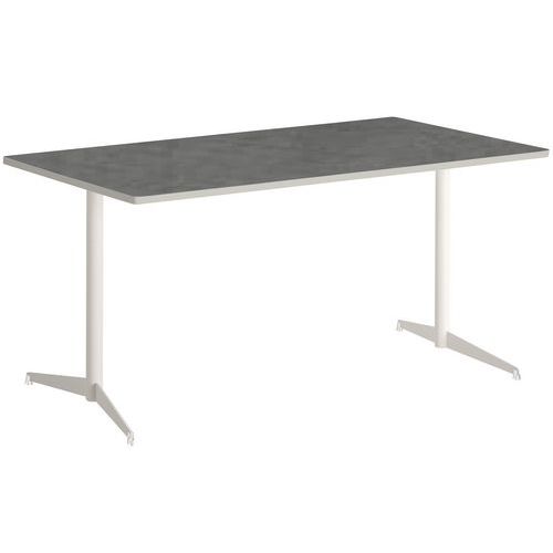 Table Tamaris 180x80 Pl.métal Brossé/sable Piet.sable/transp