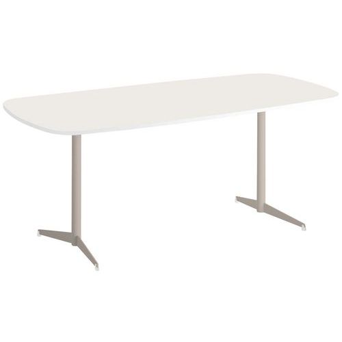 Table Tamaris 190 X 80 Pl.blanc/blanc Piet.sable/transp.