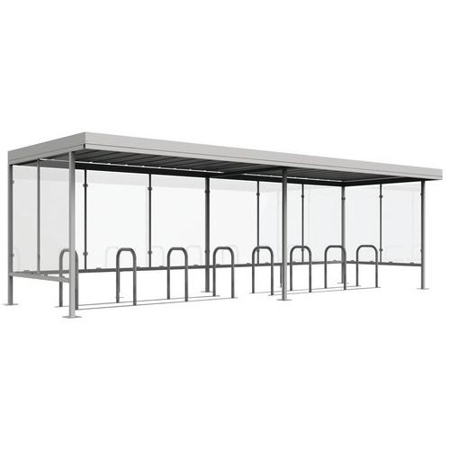 Abri Vélo/moto Beaulieu Vitré 3 Côtés 760x250m Gris Alu+ 2 Supp