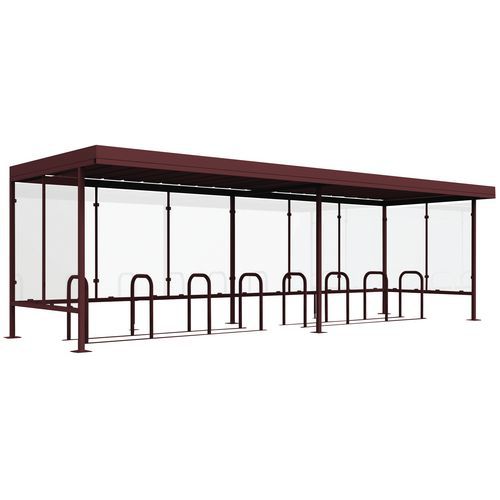 Abri Vélo/moto Beaulieu Vitré 3 Côtés 760x250 Bordeaux+ 2 Supp