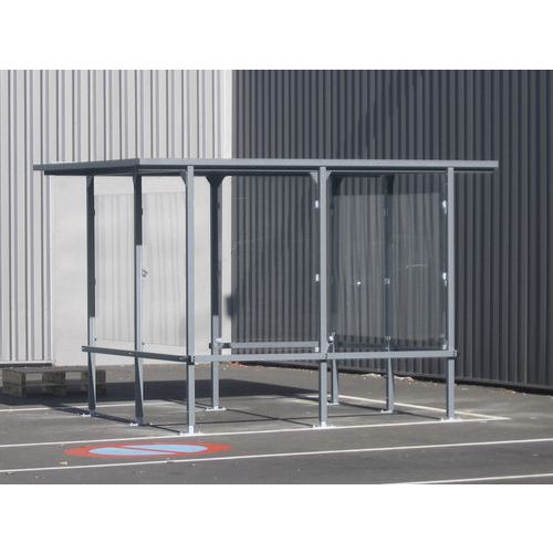 Abri Fumeurs Beaufortain 405x244+ret.2m+ 1 Banc 180 Alu