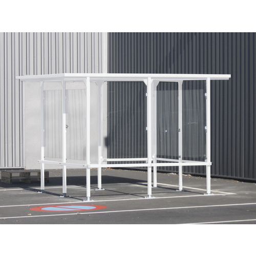Abri Fumeurs Beaufortain 405x244+ret.2m+ 1 Banc 180 Blanc