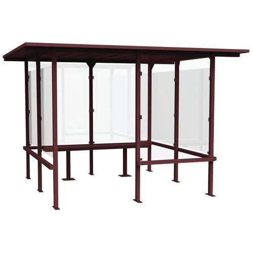 Abri Fumeurs Beaufortain 305x244+ret.1m+1 Banc 180 Bordeaux