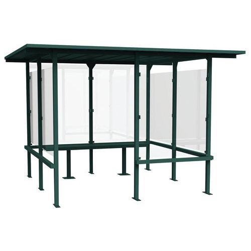 Abri Fumeurs Beaufortain 305x244 Ret.1m+ 1 Banc 180m Vert