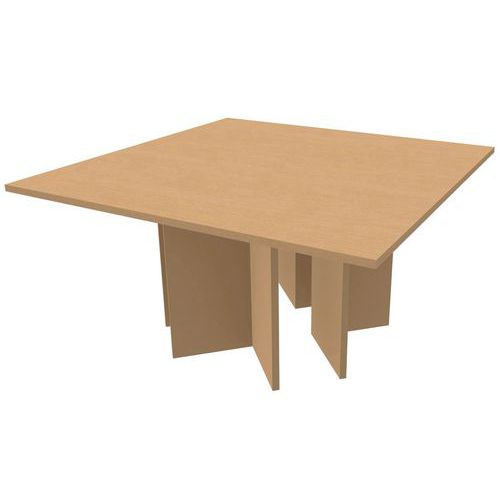 Table Carrée Pieds Croix 140 X 140 Cm Hêtre